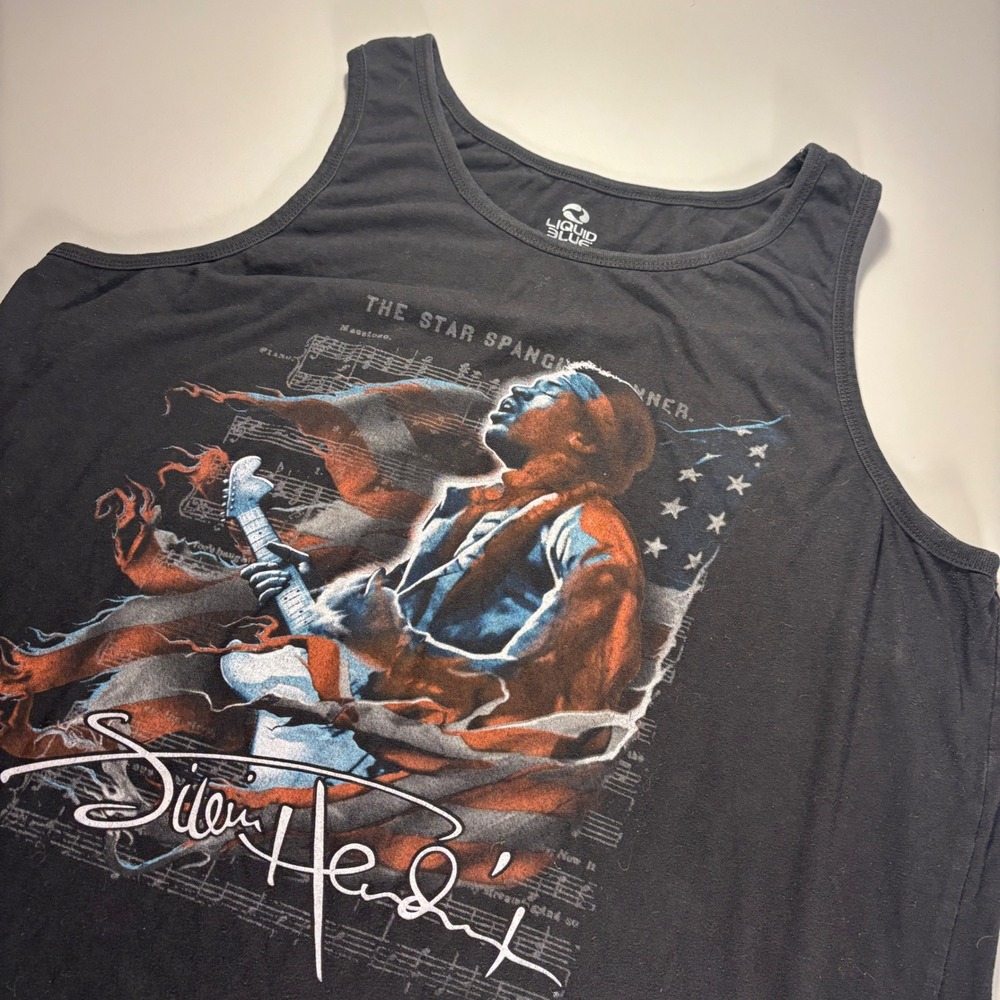 Liquid Blue Jimi Hendrix Star Spangled Banner Tank Top‎ XXL Graphic Sleeveless